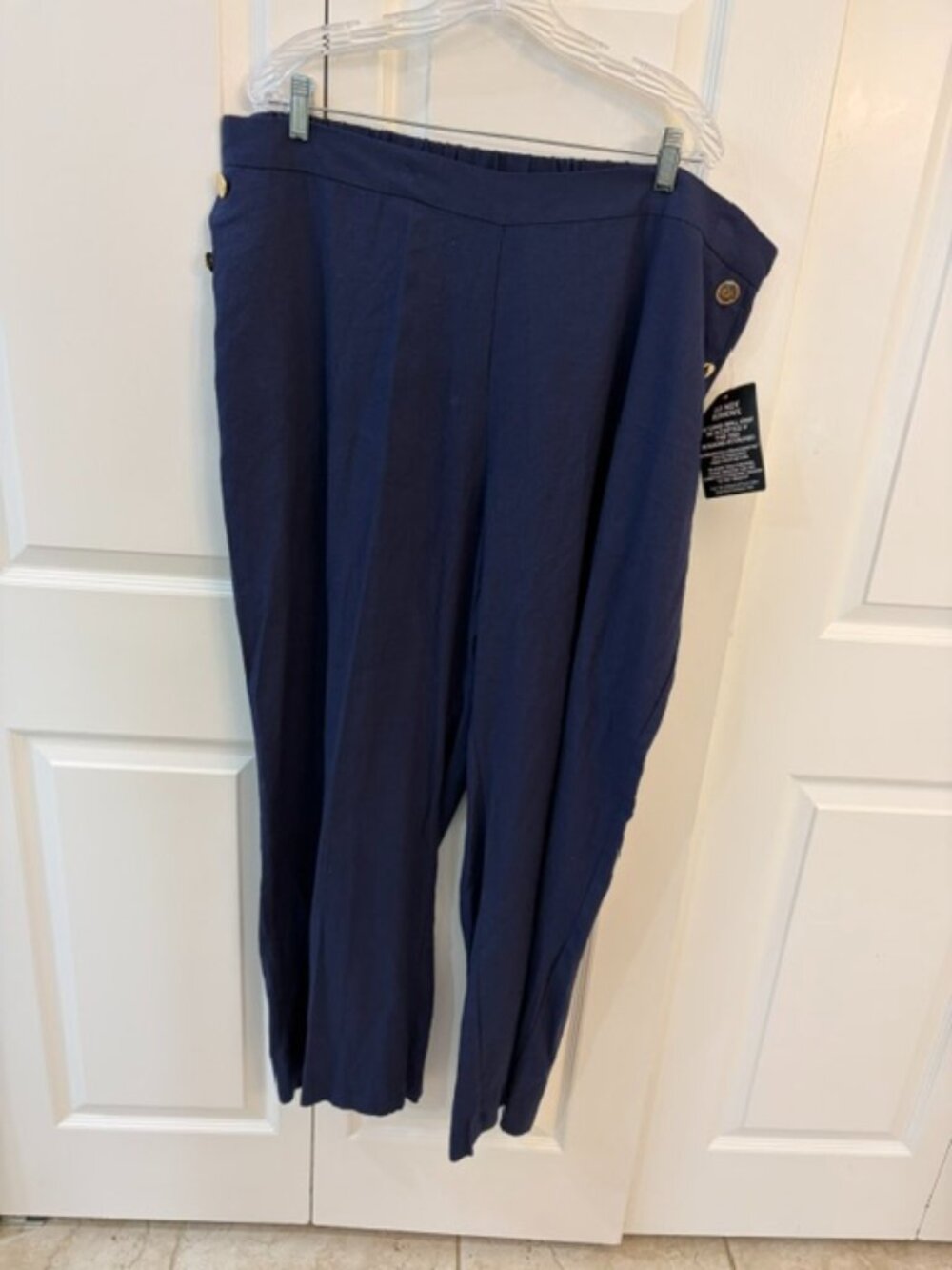 Jessica London Size 24 Navy Linen Blend Pants